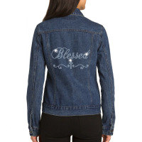 Blessed Bling Rhinestone Bling Women Mom Birth Day Ladies Denim Jacket | Artistshot