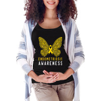 Butterfly Endometriosis Awareness Month Endo Support Ribbon Maternity Scoop Neck T-shirt | Artistshot