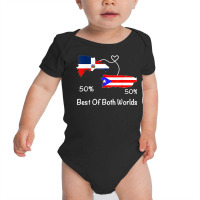 Half Puerto Rican Half Dominican Flag Map Combined Pr Rd T Shirt Baby Bodysuit | Artistshot