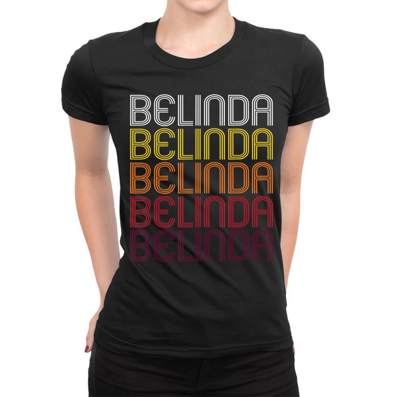 Belinda Retro Wordmark Pattern Vintage Style Ladies Fitted T-Shirt by Gibbons Washburn | Artistshot