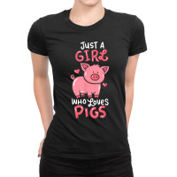 Pig Piglet Hog Farm Animal Funny Gift Ladies Fitted T-shirt | Artistshot