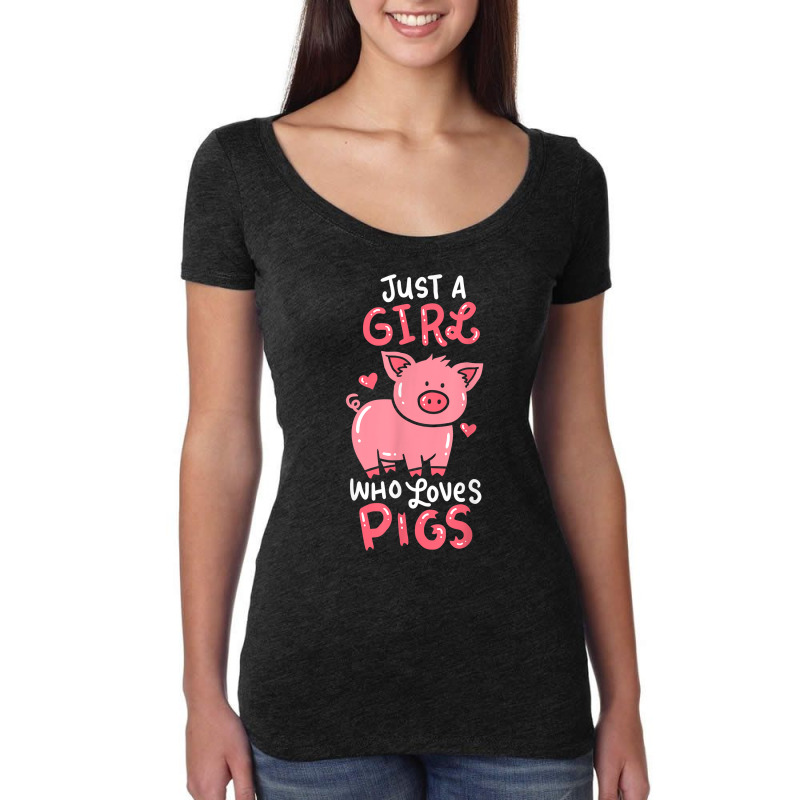 Pig Piglet Hog Farm Animal Funny Gift Women's Triblend Scoop T-shirt by JonathonBarringer | Artistshot