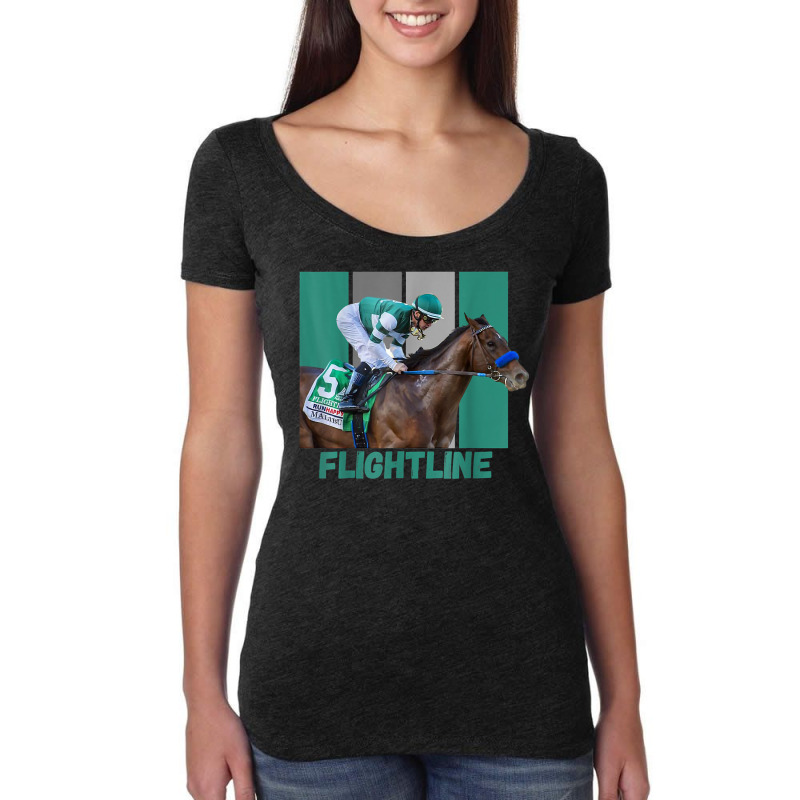 Flightline Horse Racing Thoroughbred Del Mar Santa Anita T Shirt Women's Triblend Scoop T-shirt by cm-arts | Artistshot