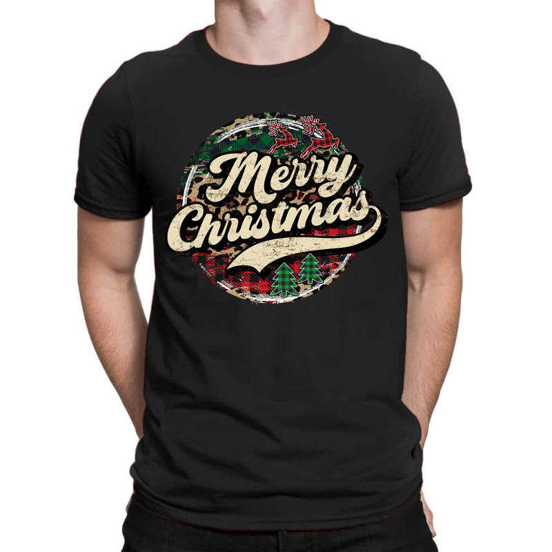 Leopard Plaid, Retro Leopard Plaid, Retro Leopard Plaid Merry Christma T-shirt | Artistshot