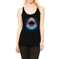 Great White Shark Open Mouth Teeth Beach Ocean Animal Racerback Tank | Artistshot