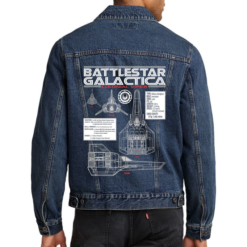 Battlestar Galactica Colonial Viper Men Denim Jacket by cm-arts | Artistshot