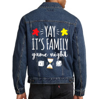 Celebrate Family Game Night Board Games Card Games Men Denim Jacket | Artistshot