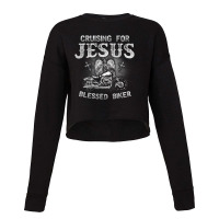 Cruising For Jesus Blessed Biker Cropped Sweater | Artistshot