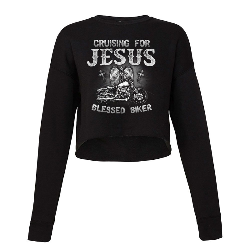 Cruising For Jesus Blessed Biker Cropped Sweater by thangdinhsinhelf | Artistshot