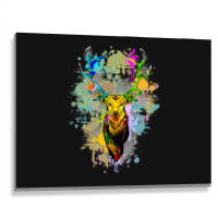 Deer Popart Dripping Paint, Deer Pop Art, Dripping Paint, Deer Drippin Metal Print Horizontal | Artistshot