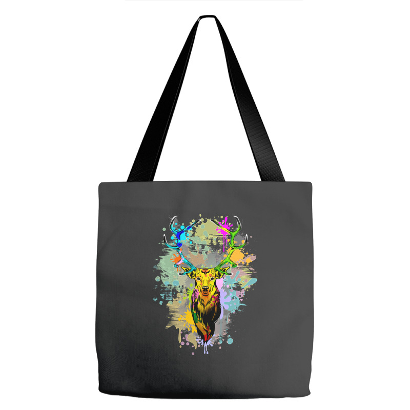 Deer Popart Dripping Paint, Deer Pop Art, Dripping Paint, Deer Drippin Tote Bags | Artistshot