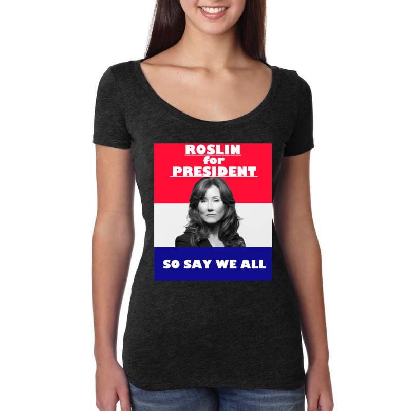 Battlestar Galactica Roslin For President Women's Triblend Scoop T-shirt by cm-arts | Artistshot