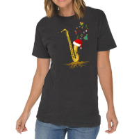 Saxophone Chrismas Tree, Merry Christmas Saxophone, Saxophone Chrismas Vintage T-shirt | Artistshot