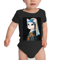 The Cat With The Pearl Earring Baby Bodysuit | Artistshot