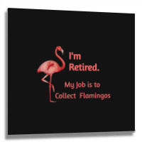 Lawn Pink Flamingo Retiremen Animal Lover Metal Print Square | Artistshot