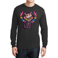 The Day Of The Dead Colored Cat Long Sleeve Shirts | Artistshot