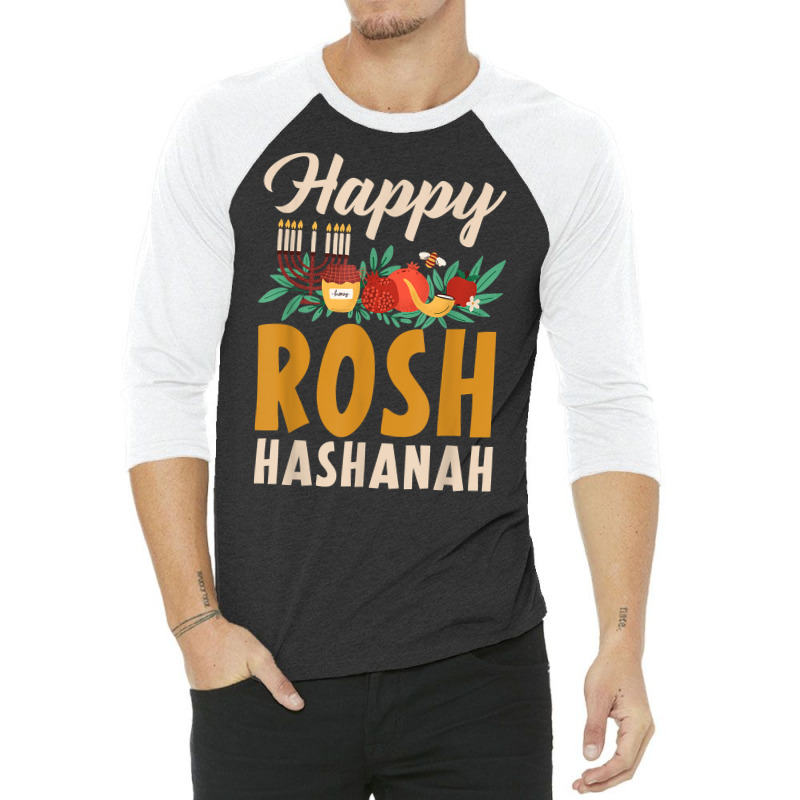 Happy Rosh Hashanah Shofar Jews Holiday Jewish New Year T Shirt 3/4 Sleeve Shirt | Artistshot