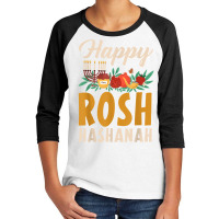 Happy Rosh Hashanah Shofar Jews Holiday Jewish New Year T Shirt Youth 3/4 Sleeve | Artistshot