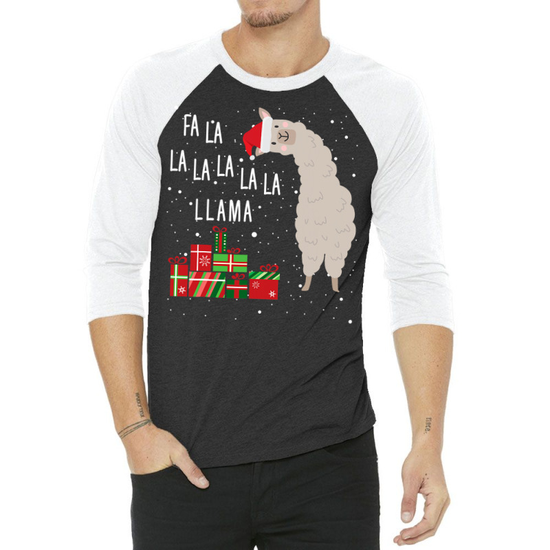 Fa La La Llama   Llama Christmas  Women Men Kids 3/4 Sleeve Shirt | Artistshot