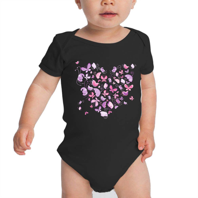 Butterfly Heart Pattern, Butterfly Heart Pattern Vintage, Butterfly He Baby Bodysuit by SHOPTTTTR5 | Artistshot