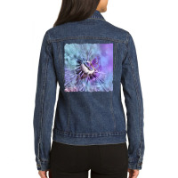 Butterfly In Spring Colors, Butterfly In Spring, Butterfly Spring, But Ladies Denim Jacket | Artistshot