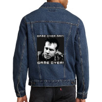 Game Over Man Game Over Quote Men Denim Jacket | Artistshot