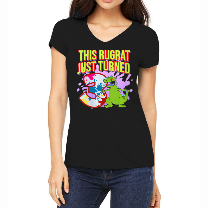 Mademark X Rugrats Womens This Rugrat Just Turned 3 3rd Birthday Party Women's V-Neck T-Shirt by Kandurip541 | Artistshot