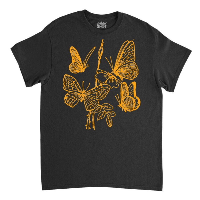 Butterfly Pattern Gold, Butterfly Gold, Butterfly Pattern, Vintage, Bu Classic T-shirt by SHOPTTTTR5 | Artistshot