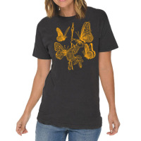 Butterfly Pattern Gold, Butterfly Gold, Butterfly Pattern, Vintage, Bu Vintage T-shirt | Artistshot