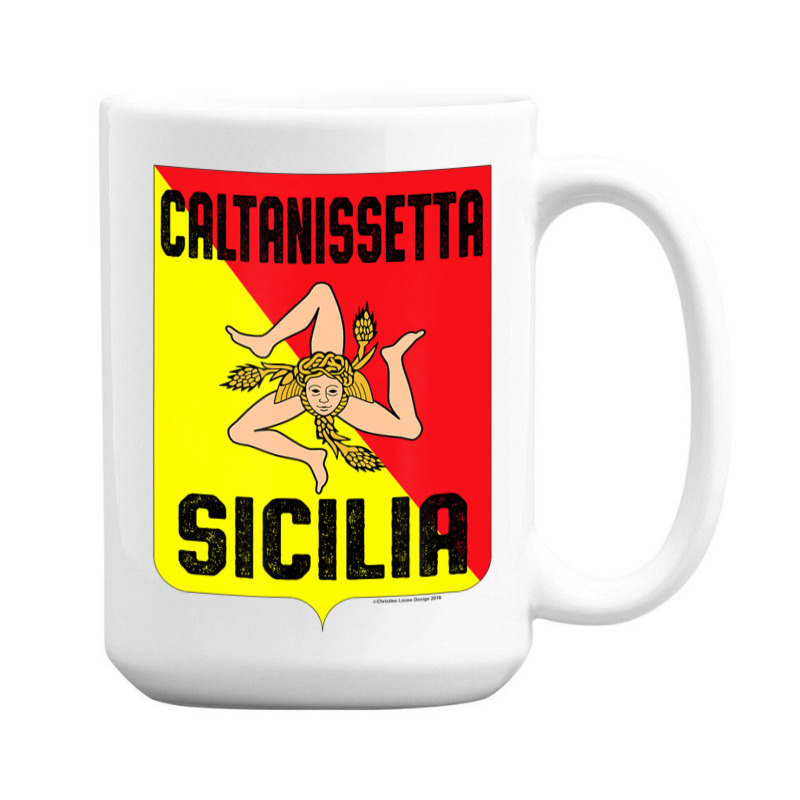 Caltanissetta Sicilia Sicily Flag Trinacria Province 15 Oz Coffee Mug | Artistshot