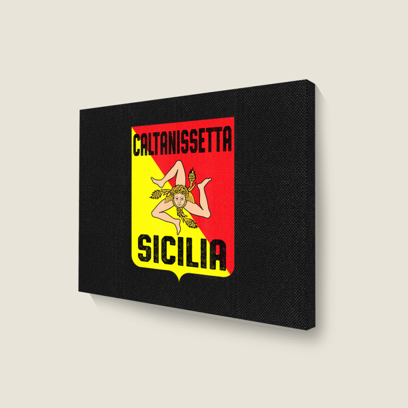 Caltanissetta Sicilia Sicily Flag Trinacria Province Landscape Canvas Print | Artistshot