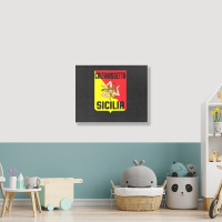 Caltanissetta Sicilia Sicily Flag Trinacria Province Landscape Canvas Print | Artistshot