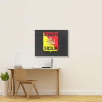 Caltanissetta Sicilia Sicily Flag Trinacria Province Landscape Canvas Print | Artistshot