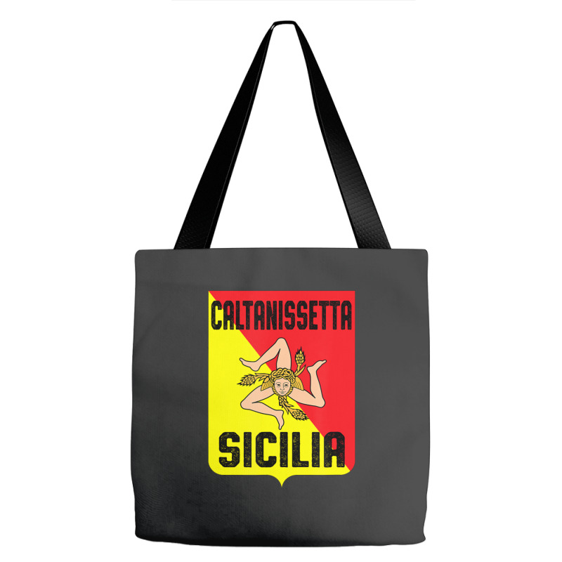 Caltanissetta Sicilia Sicily Flag Trinacria Province Tote Bags | Artistshot