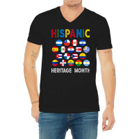 National Hispanic Heritage Month Latin Countries Flags T Shirt V-neck Tee | Artistshot