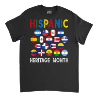 National Hispanic Heritage Month Latin Countries Flags T Shirt Classic T-shirt | Artistshot