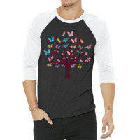 Butterfly Tree Design, Butterfly Tree Beautiful, Butterfly Tree, Beaut 3/4 Sleeve Shirt | Artistshot