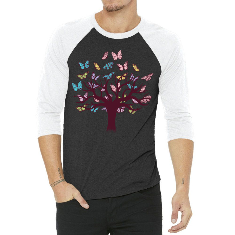 Butterfly Tree Design, Butterfly Tree Beautiful, Butterfly Tree, Beaut 3/4 Sleeve Shirt by SHOPTTTTR5 | Artistshot