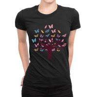 Butterfly Tree Design, Butterfly Tree Beautiful, Butterfly Tree, Beaut Ladies Fitted T-shirt | Artistshot