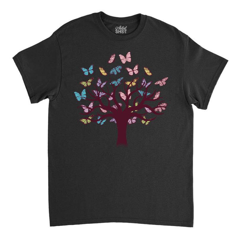 Butterfly Tree Design, Butterfly Tree Beautiful, Butterfly Tree, Beaut Classic T-shirt by SHOPTTTTR5 | Artistshot