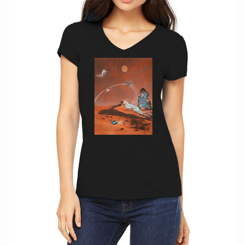 Butterfly World Poster, Butterfly World, Butterfly World Painting, But Women's V-Neck T-Shirt by SHOPTTTTR5 | Artistshot