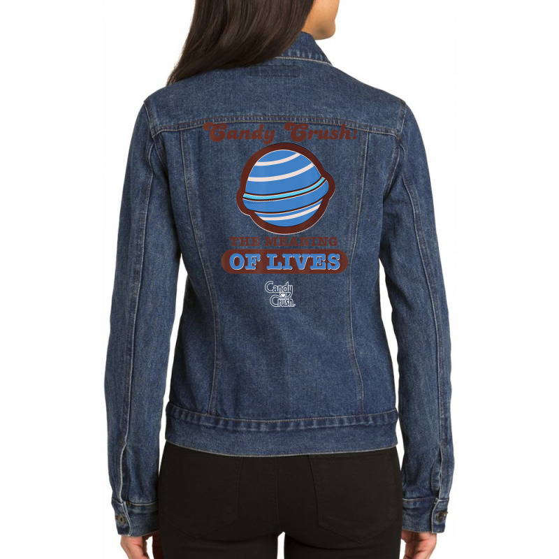 Candy Crush 'the Meaning Of Lives' Ladies Denim Jacket by Bertrand Angulo | Artistshot