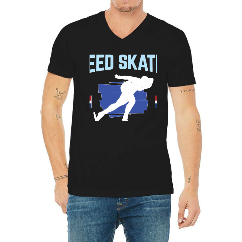 Netherlands Speed Skating Domination V-Neck Tee by cm-arts | Artistshot