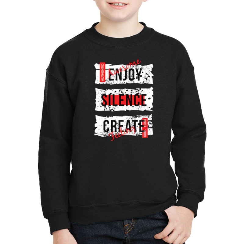 Enyoj Silence Youth Sweatshirt by Disgus_Thing | Artistshot