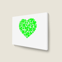 St Patrick's Day Shamrock Heart  St Patricks Day T Shirt Landscape Canvas Print | Artistshot