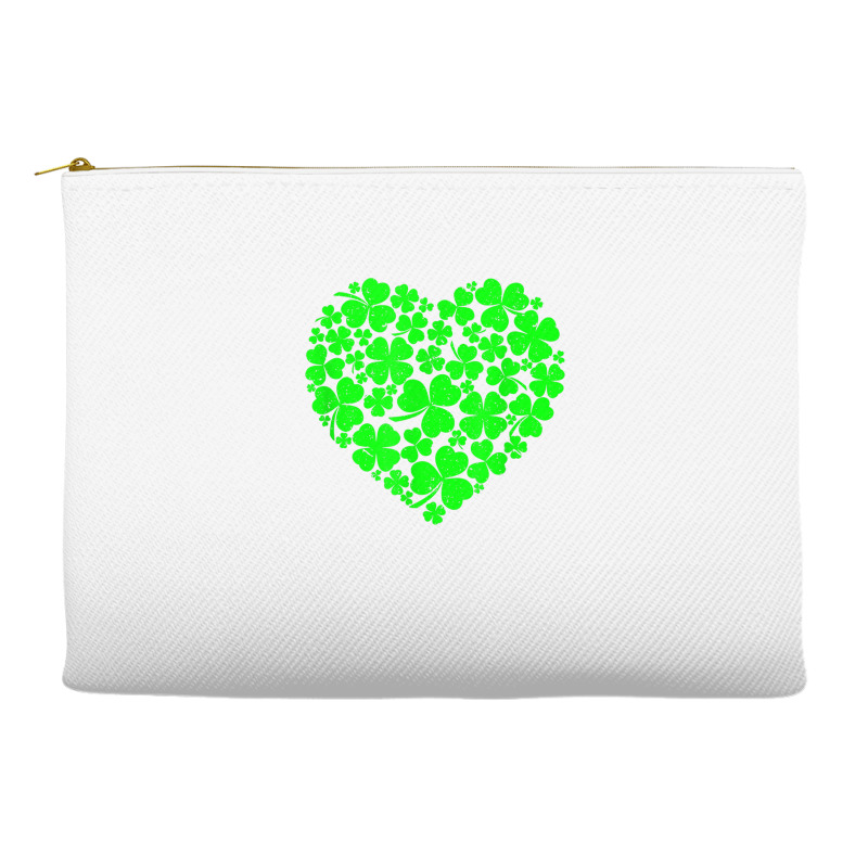 St Patrick's Day Shamrock Heart  St Patricks Day T Shirt Accessory Pouches | Artistshot