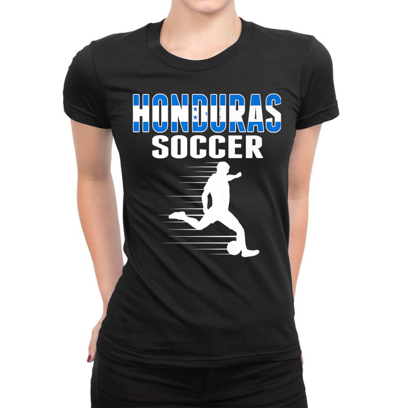 Honduras Soccer Fans Jersey   Honduran Flag Football Lovers Premium T Ladies Fitted T-Shirt by cm-arts | Artistshot