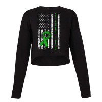 Distressed Donate Life Usa Flag Organ Kidney Donor Ribbon Cropped Sweater | Artistshot