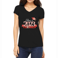 Class Of 2023 Senior I School Color Decoration Red Black Women's V-neck T-shirt | Artistshot