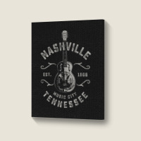 Nashville Music City Usa Vintage Portrait Canvas Print | Artistshot